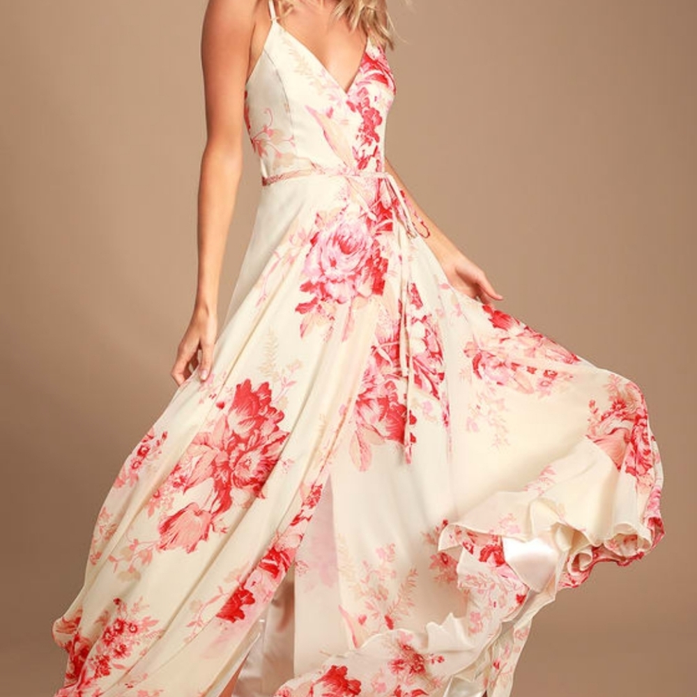 Lulus Floral Print Wrap Dress